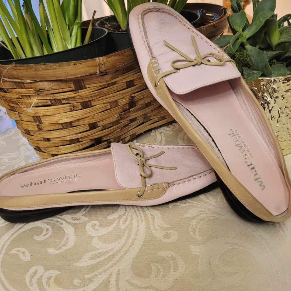 What's What PINK Aerosoles Slip-On Mules Women's 8
